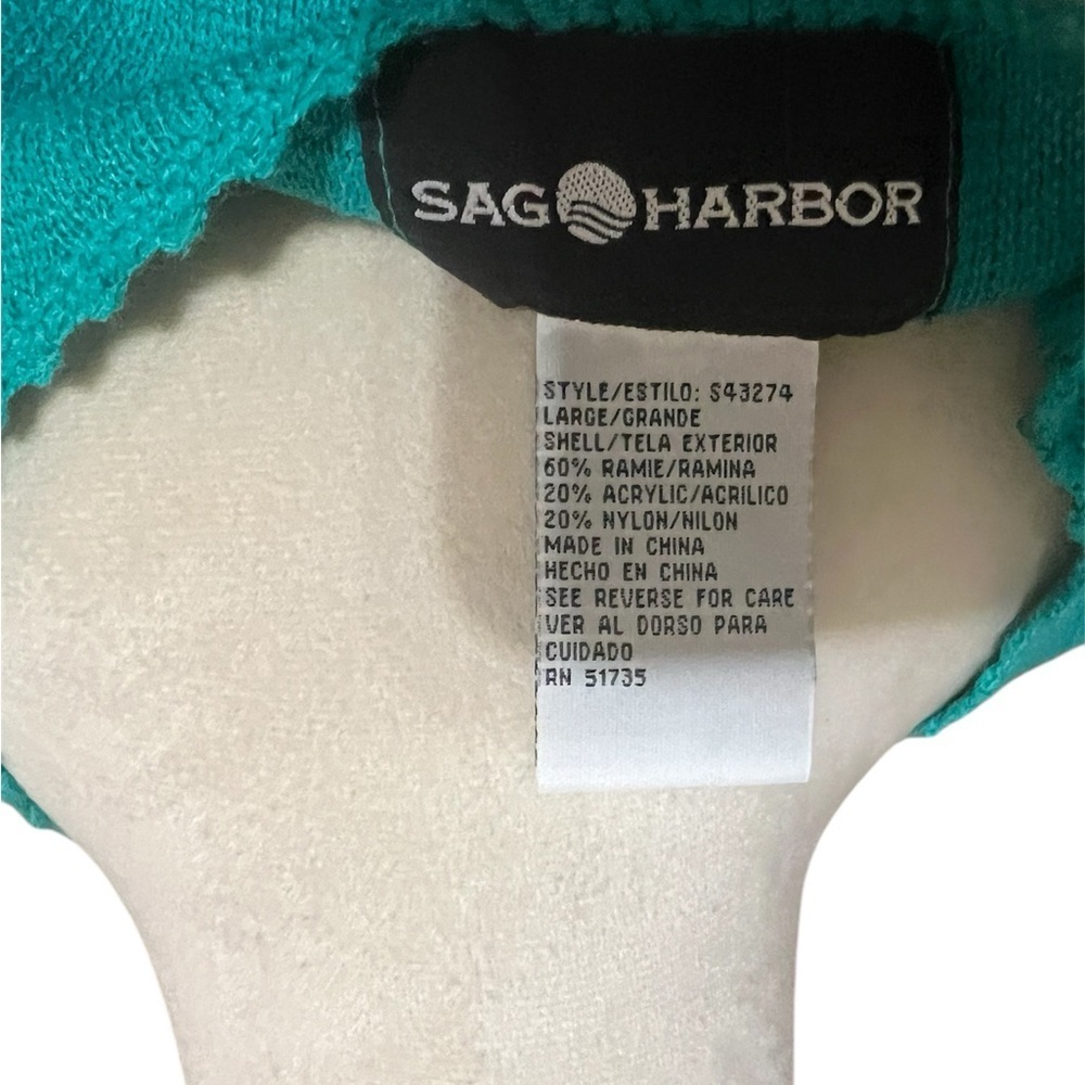 Sag Harbor Women's Green 3/4 Sleeve Square Neck Sweater - Picture 4 of 4